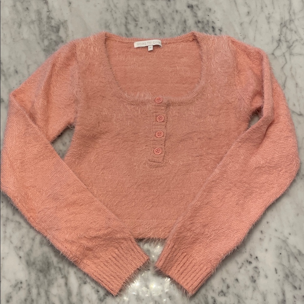 More to Come Pink Fuzzy Long Sleeve Sweater
Size: M